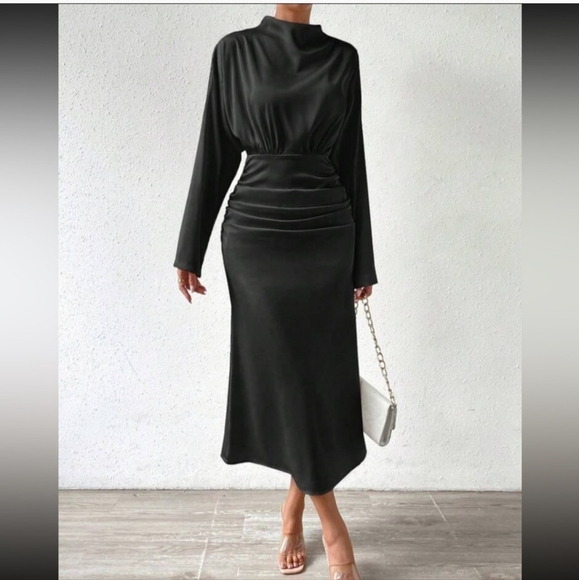 SHEIN Dresses & Skirts - Black Rushed Dress - SHEIN